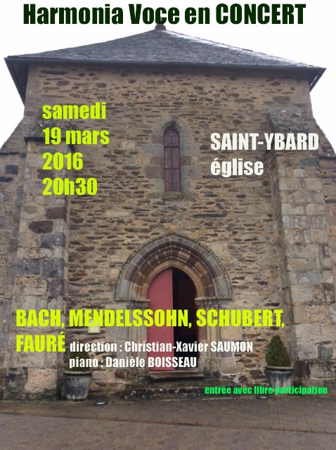 Samedi 19 mars à 20h30 - Ensemble Vocal Harmonia Voce